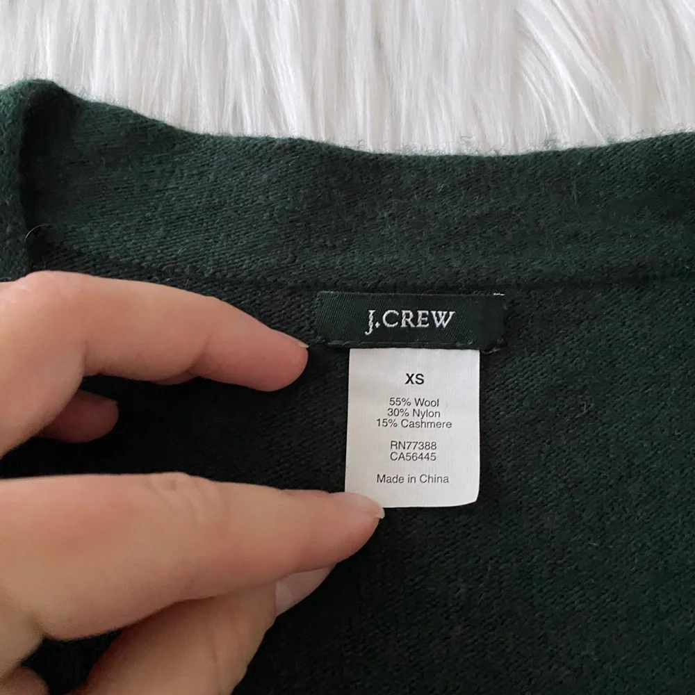 J. Crew Dark Green Cardigan Sweater - Picture 2 of 4